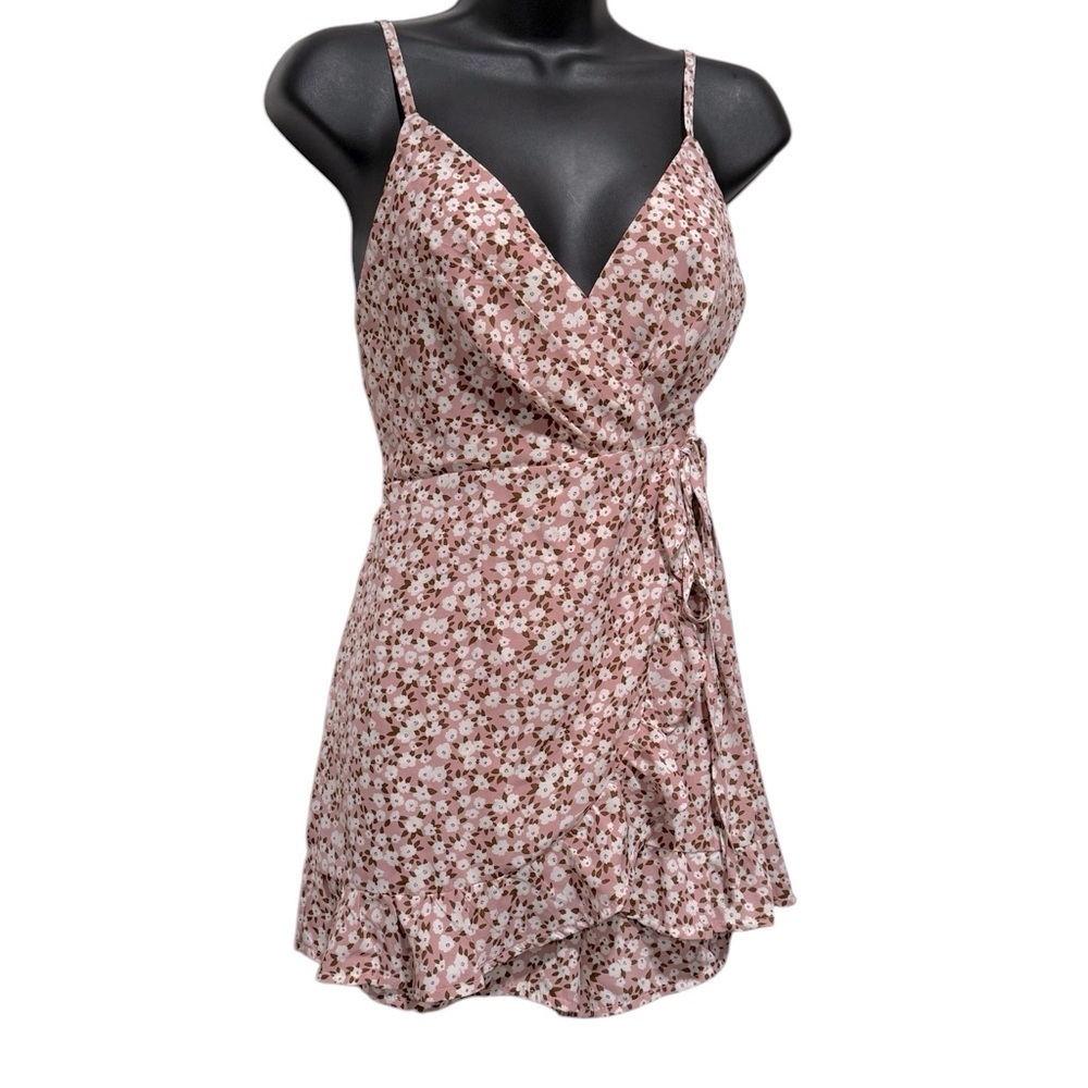 Princess Polly Pink Floral Wrap Sleeveless Lightweight Shorts Romper Womens sz 6 - Picture 3 of 14